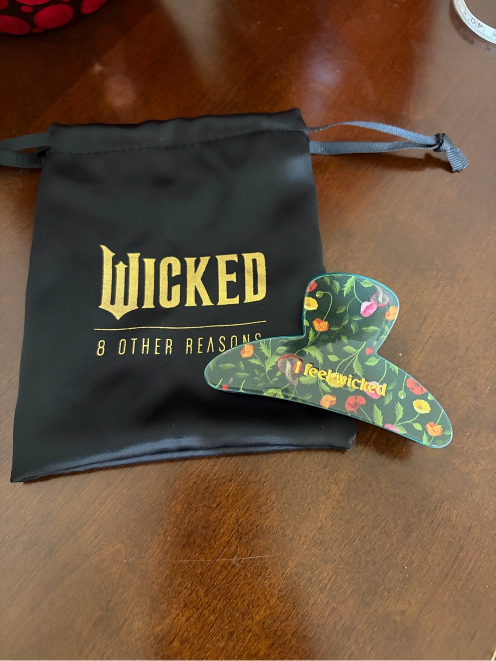 8 Other Reasons I Feel Wicked Elphaba Green & Gold Poppy Floral Hair Claw Clip